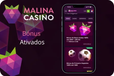 Malina Casino Bónus Ativados